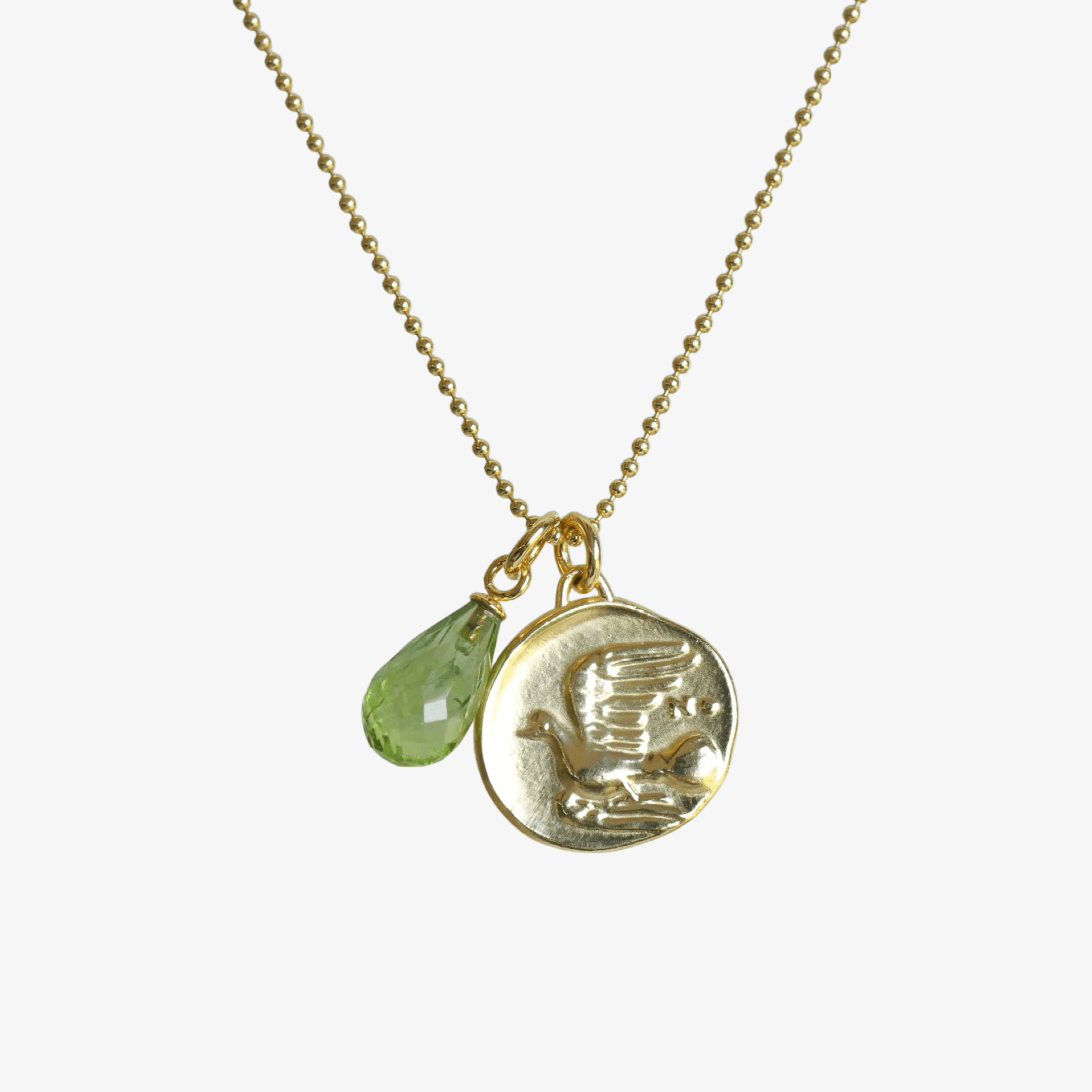 Kette Frida mit apfelgrünem Peridot Anhänger Lana aus vergoldetem 925er Silber - TRUE NUGGETS of love