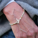 Armband Maya aus handgefertigten Nuggets aus 925 bicolor Sterling Silber mit eingesprenkelten Nuggets aus 18K gold vermeil , Knebelverschluss- True Nuggets of Love