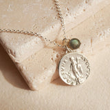 Kette Fortuna kombiniert mit der Kugel Lana aus Labradorit aus Sterling Silber - true nuggets of love