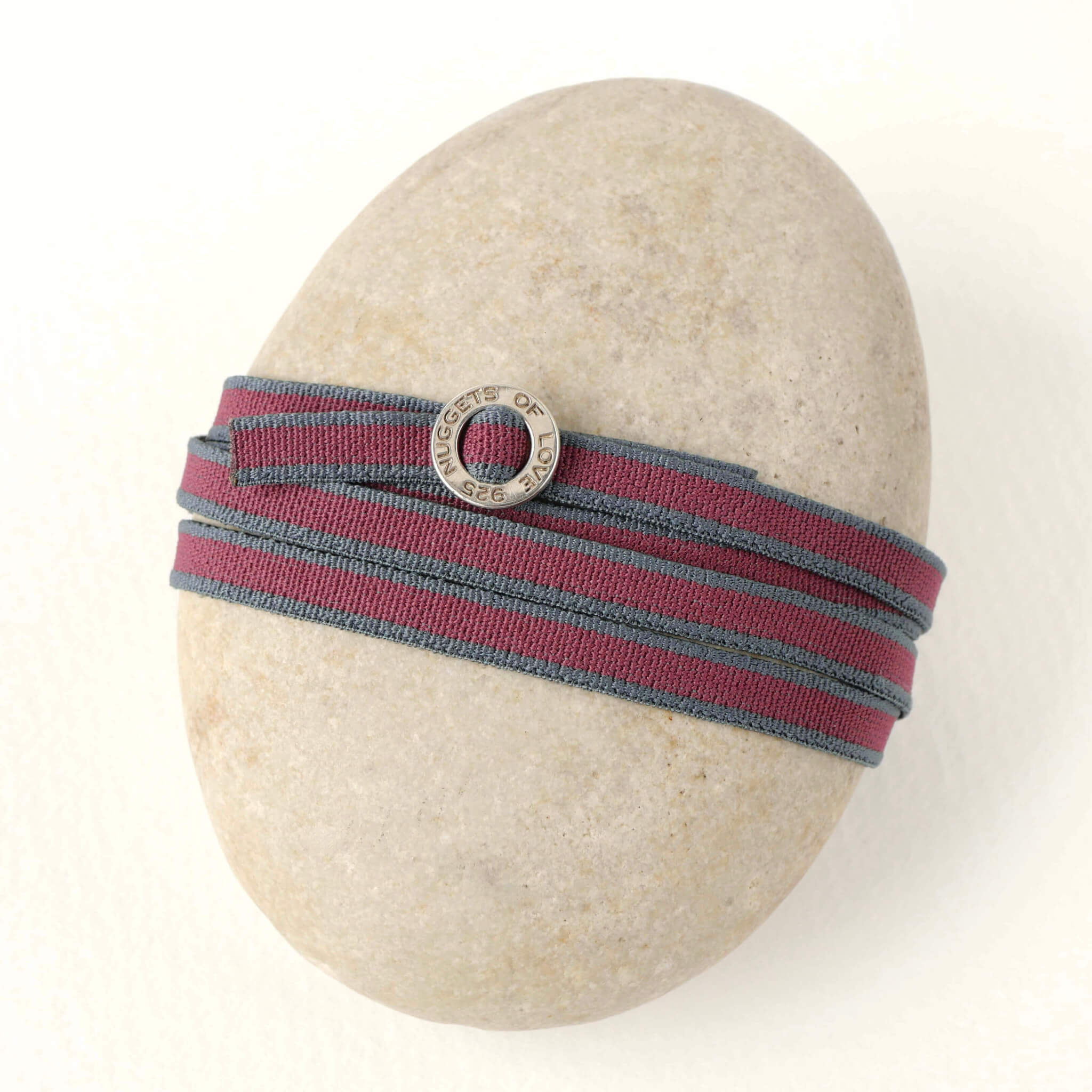 Armband bordo/anthrazit mit Verschluss aus 925 Sterling Silber - Sammelarmband - True Nuggets of Love