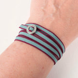 Armband Jeansblau mit Bordo mit Verschluss aus 925 Sterling Silber  - True Nuggets of Love