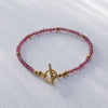 Armband Maya aus Rhodolit mit 925er Silber Perlen, vergoldet - True Nuggets of Love