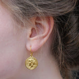 Ohrringe mit Münzen Chiara, 925er Silber vergoldet - True Nuggets of Love