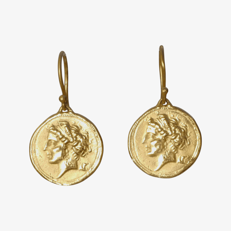 Ohrringe mit Münzen Chiara, 925er Silber vergoldet - True Nuggets of Love 