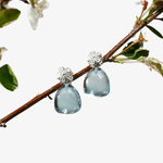 Ohrringe Flora mit Blautopas aus 925er Silber - True Nuggets of Love