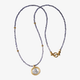 Kette aus blauem Iolith mit Gemme Apollon aus bicolor 925er Silber - True Nuggets of Love