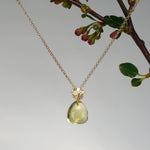 Kette Flora mit gelbem Lemon Citrin aus 925er Silber, vergoldet - True Nuggets of Love