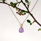 Kette Flora mit Amethyst aus vergoldetem 925er Silber - True Nuggets of love