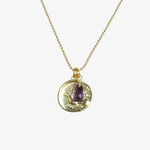 Kette Frida mit Anhaenger Lana aus Amethyst, vergoldetes 925er Silber - TRUE NUGGETS of love