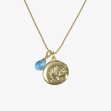 Kette Frida mit Lana Anhänger aus Blautopas aus vergoldetem 925er Silber - TRUE NUGGETS of love
