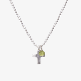 Kette Kreuz aus 925er Silber mit Turmalin- True Nuggets of Love
