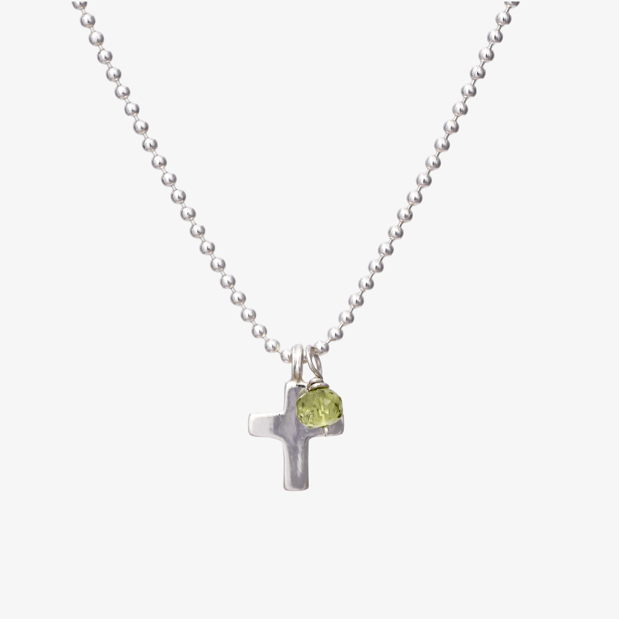 Kette Kreuz aus 925er Silber mit Turmalin- True Nuggets of Love