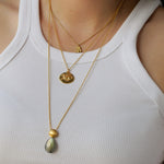 Lange Kette Livia, 70cm lang,vergoldet mit Labradorit - True Nuggets of Love