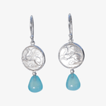 Ohrringe mit Münzen Alexia mit Chalcedon, 925er Silber - True Nuggets of Love