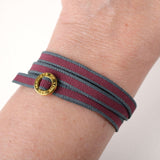 Armband bordo/anthrazit mit Verschluss aus 18K gold vermeil vergoldetes Silber -  True Nuggets of Love